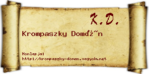 Krompaszky Domán névjegykártya